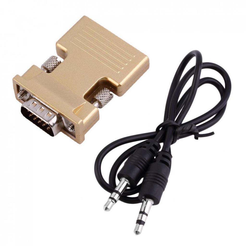 Female to VGA Male Converter Audio Adapter Support 1080P Signal Output