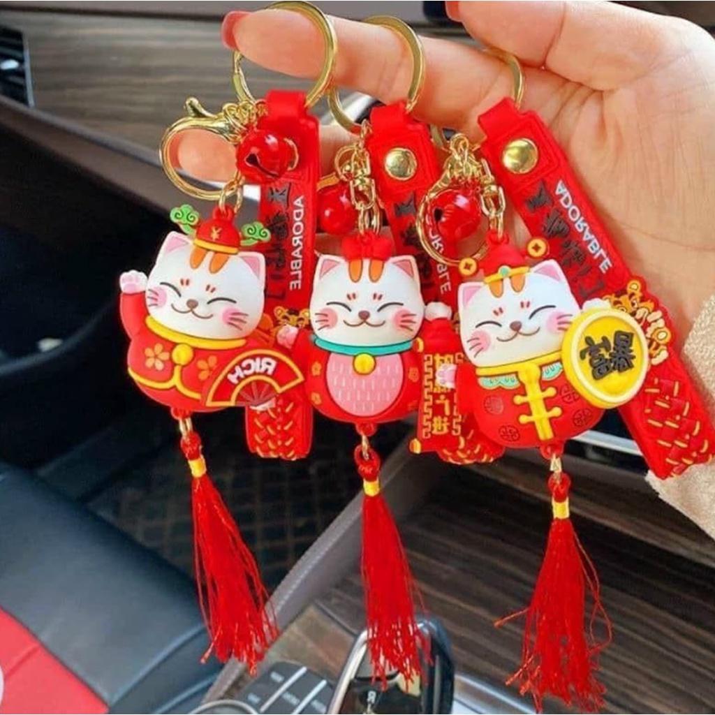 Móc chìa khóa Mèo Thần Tài Cute đem lại may mắn cho bạn quanh năm , treo túi xách hay treo chìa khóa rất tiện lợi