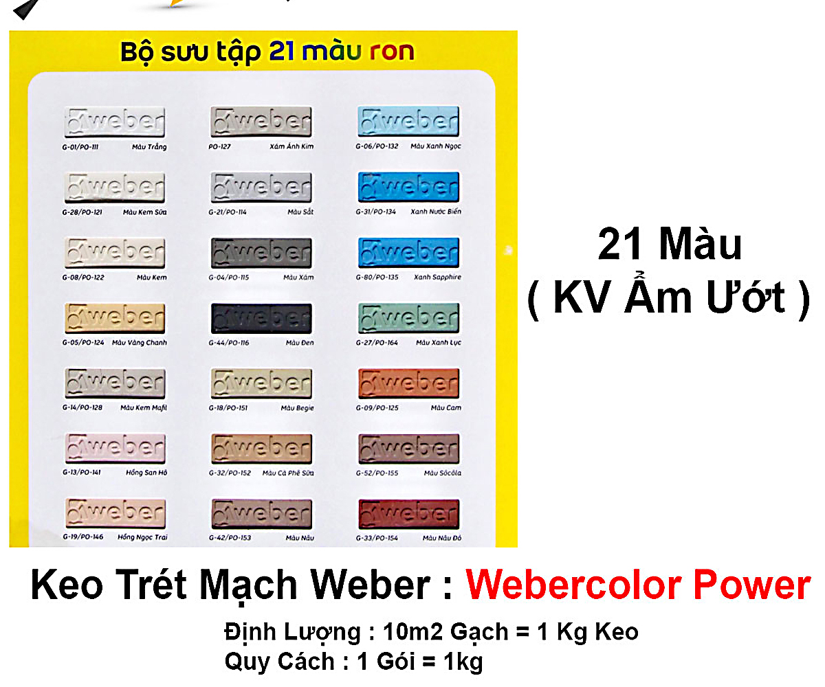 Keo chà ron Weber, nhiều màu, chống nứt - Công nghệ Thái Lan