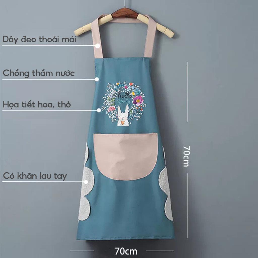 Tạp Dề Nhà Bếp Chống Thấm Nước Có Túi Lớn, Khăn Lau Tay SenNai