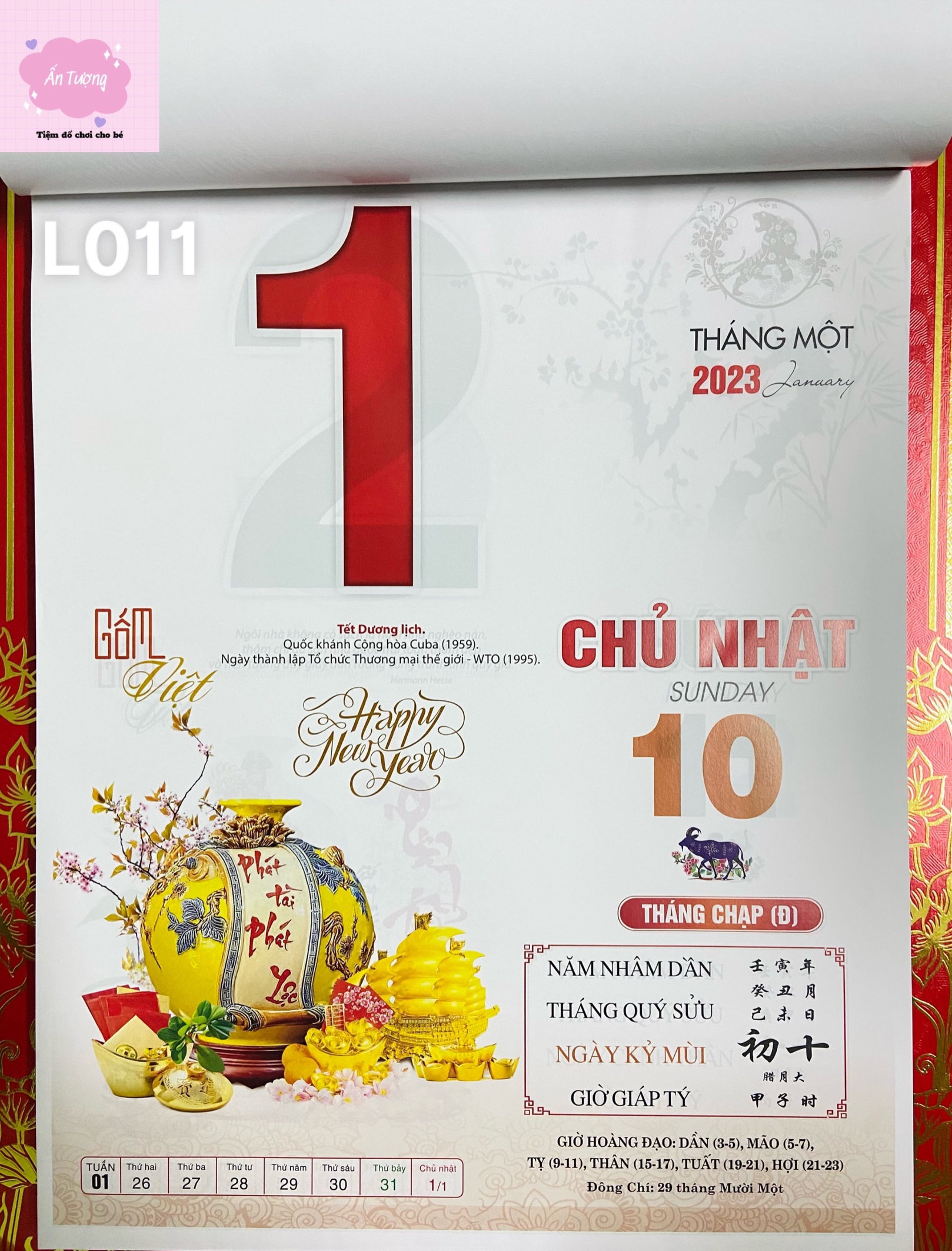 (Mua lịch tặng lịch) Bộ lịch Giáp Thìn 2024 - Lịch Bloc Siêu Cực Đại (29x41cm)-chủ đề &quot; Phong Thuỷ - Thư Pháp”