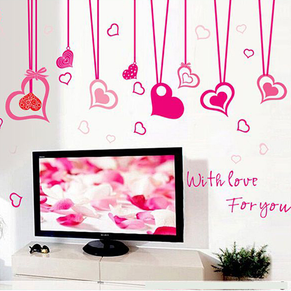 Decal Dán Tường Dây Leo Hồng 2 Bộ DB063