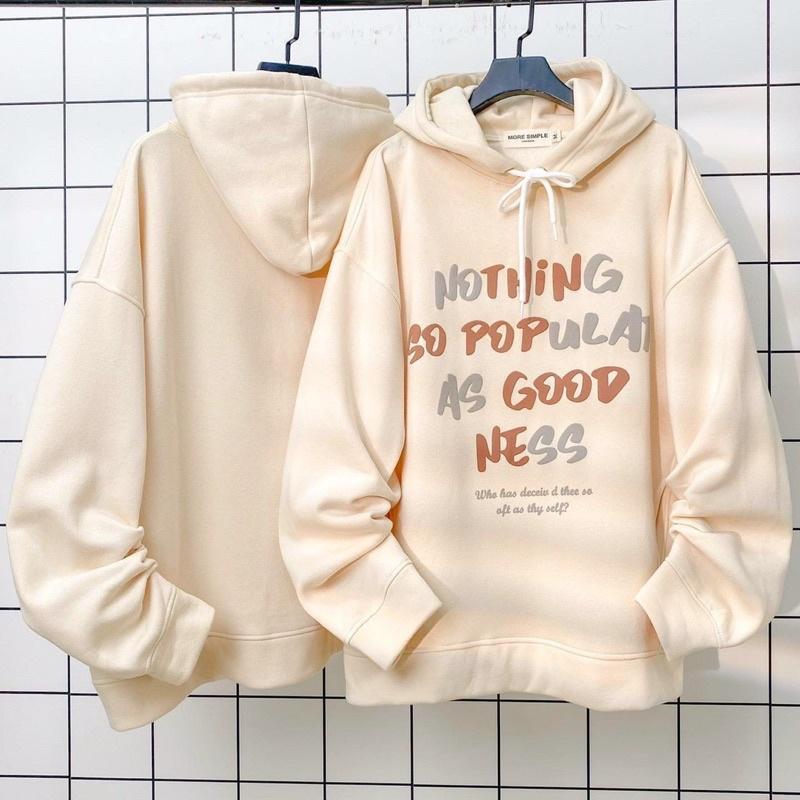 Hoodie POPU Form Rộng Oversize Unisex Vải Nỉ Bông