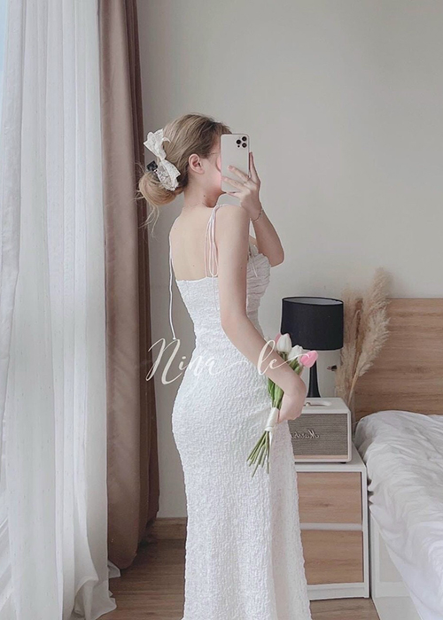 Set Áo Khoác Kèm Đầm Xốp 2 Dây 2 Lớp Thời Trang
