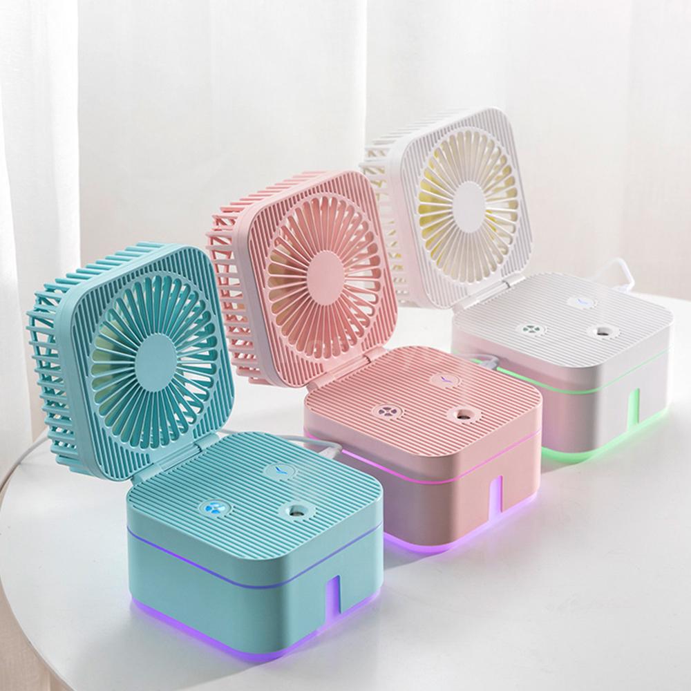Máy tạo ẩm mini để bàn cắm cổng USB - Kết hợp quạt mini và phun sương tạo ẩm điều hòa không khí trong phòng