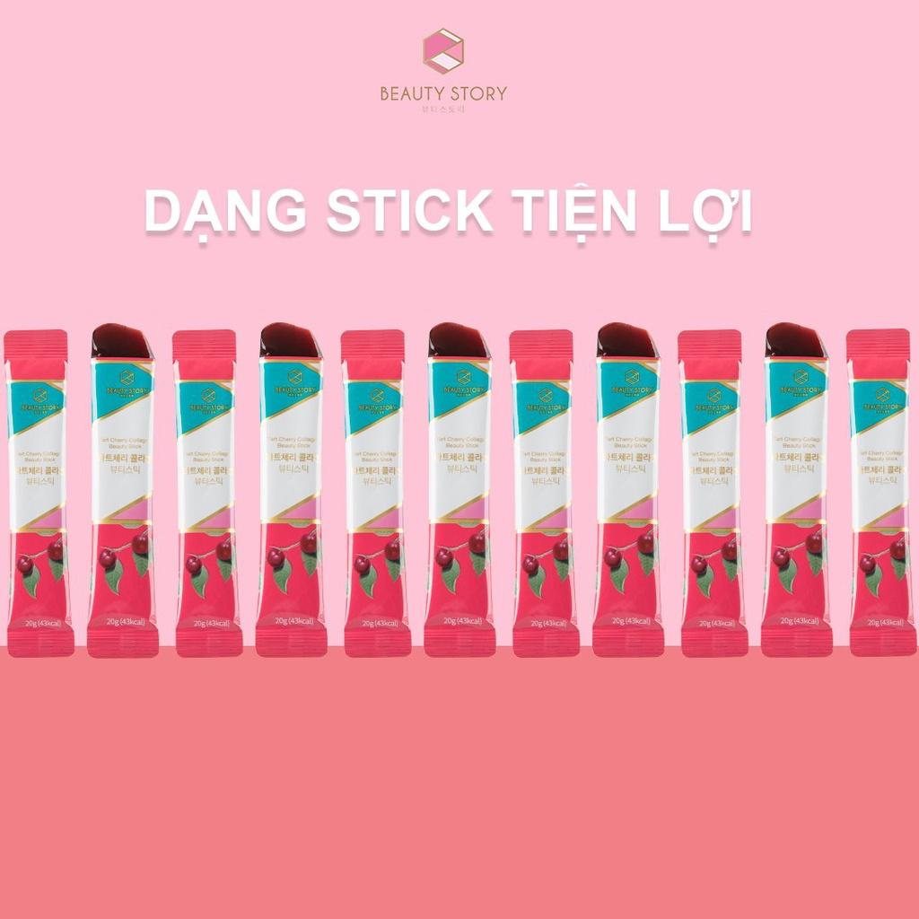 Thạch Collagen Vitamin BEAUTY STORY Vị Tart Cherry Hàn Quốc - 20g x 15 tuýp