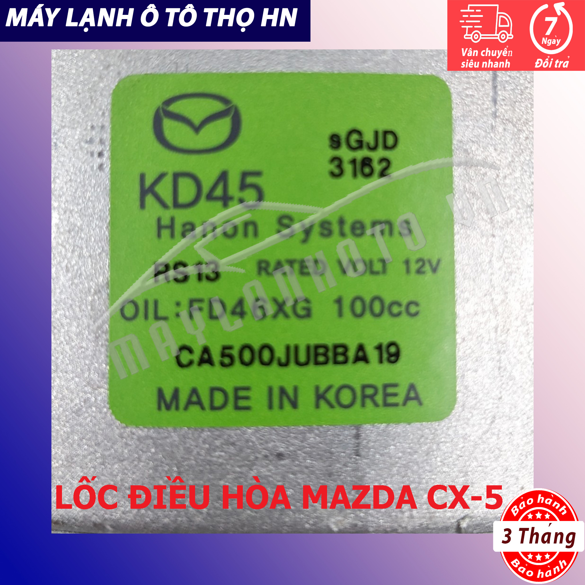 Lốc điều hòa (block,máy nén) Mazda 3 / CX5 2015 2016 2017 2018 hàng xịn Hàn Quốc 15 16 17 18 L4500KD45C08