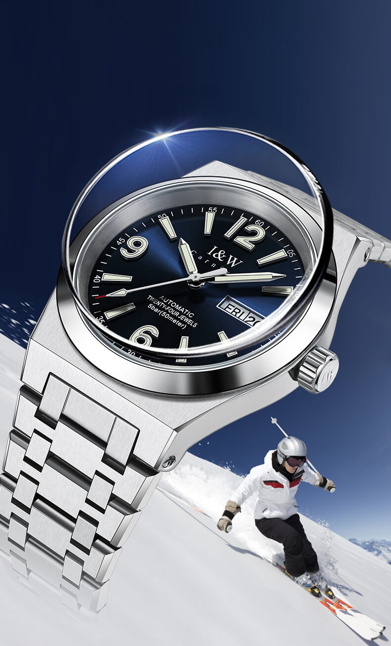Đồng hồ nam chính hãng IW CARNIVAL IW730G-1 Kính sapphire ,chống xước ,Chống nước 50m ,Bảo hành 24 tháng,Máy cơ ,dây kim loại thép không gỉ 316L, mặt xanh thiết kế đơn giản dễ đeo