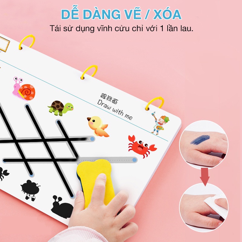 Sách viết xóa được cho bé, sách xóa thông minh - Hàng chính hãng