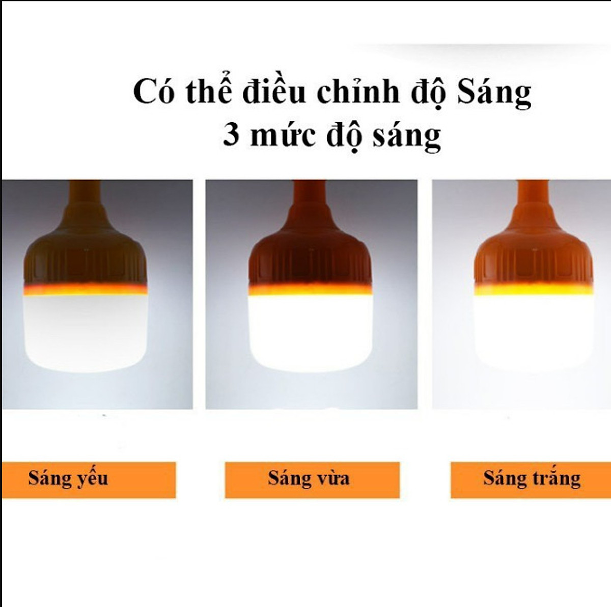 Bóng đèn tích điện 6-8h cắm USB, bóng đen tích điện