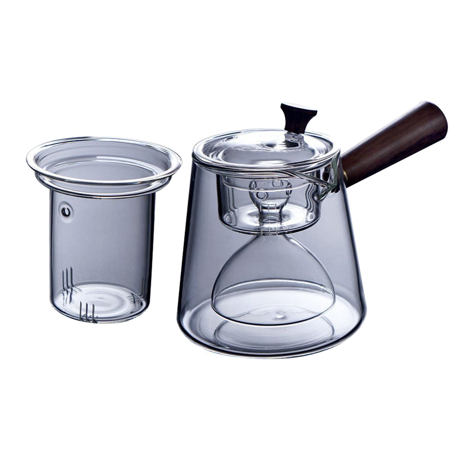 Tea Maker Stovetop 750ML/25OZ with Strainer Clear Sturdy Portable Jug Glass Water Kettle Glass Tea Pot for Scented Tea Office Hotel Tea Bags Loose Tea