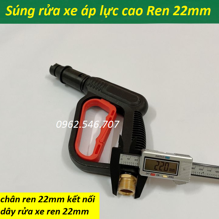 Súng rửa xe cho máy rửa xe ren 22mm I sung rửa xe áp lực | sung rửa xe mini | súng cò đỏ