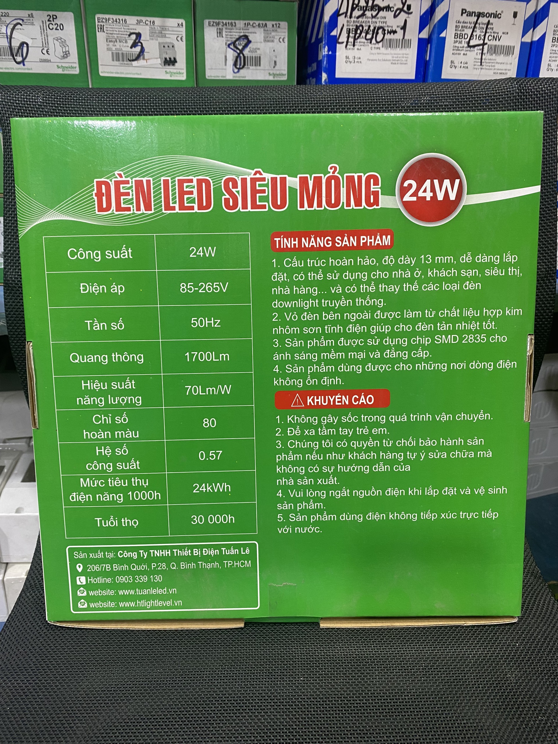 Đèn LED Âm Trần Siêu Mỏng 24W HT