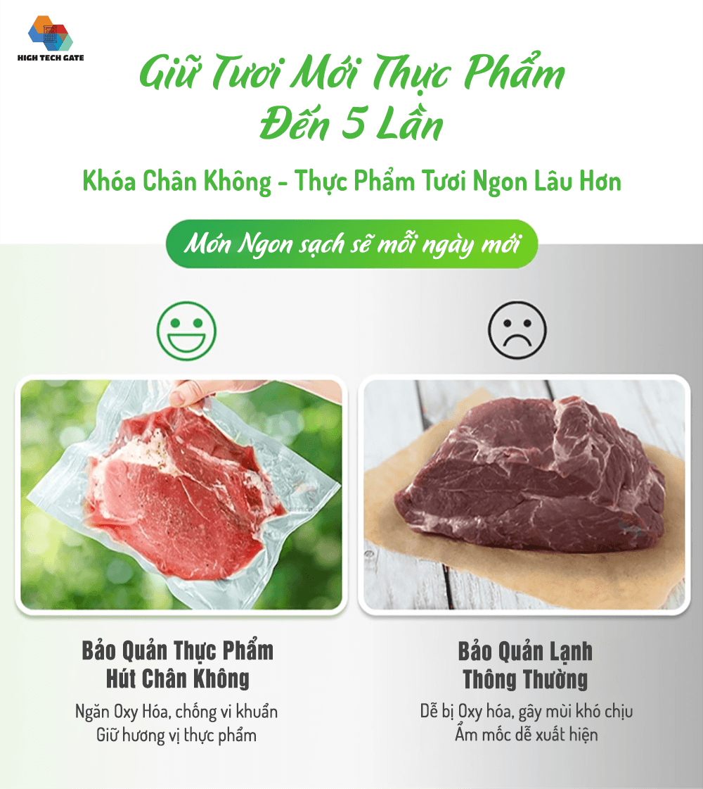 Máy Hút Chân Không Thực Phẩm AP13 Hút Mạnh Mẽ 2 Động Cơ Bơm Chân Không, Đường Hàn Dính Nâng Cấp Dày 7mm, Kiểm Soát Hút và Hàn Độc Lập, Hàng Chính Hãng