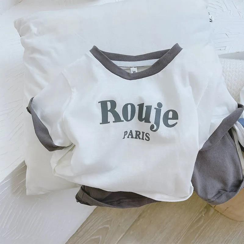 Quần áo cộc tay bé trai, Sét đồ bộ In Chữ Rouje Paris siêu hot cho bé Từ 7-28kg - SUMO KIDS