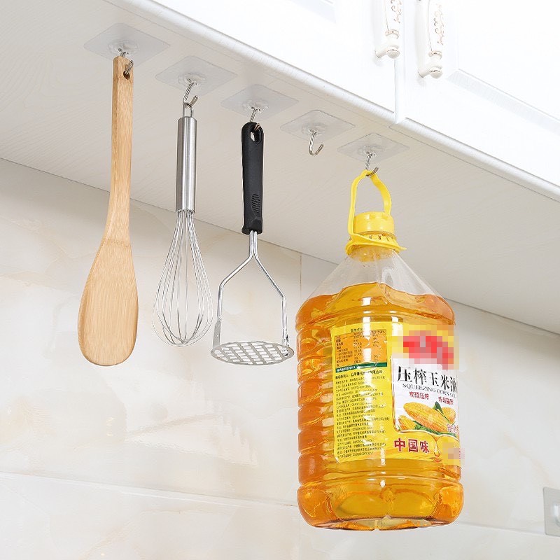 Combo 10 Móc Dán Tường Siêu Dính Trong Suốt Chịu Lực Tốt Treo Tường Chắc Chắn 6x6 cm