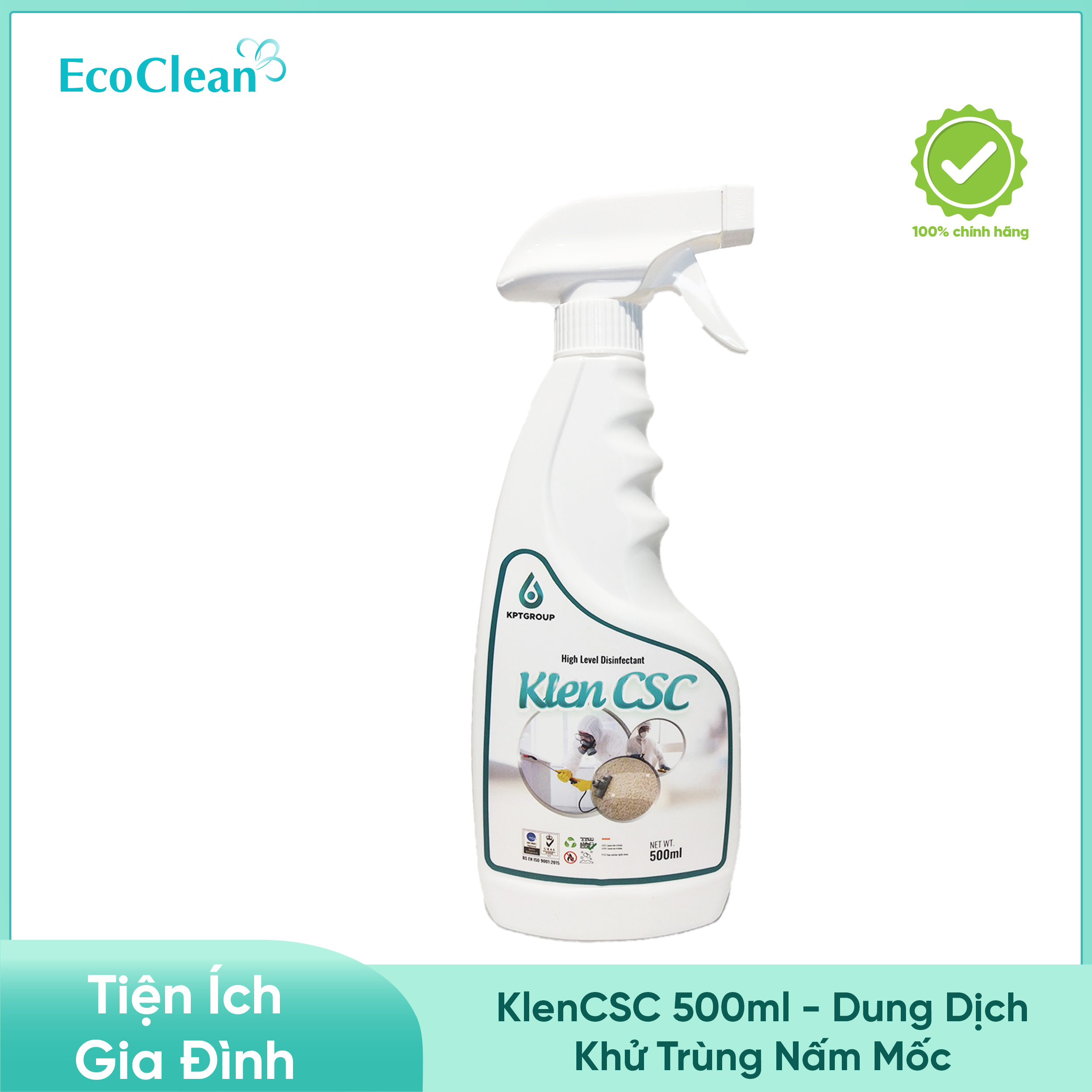 DUNG DỊCH KHỬ TRÙNG, NẤM MỐC HỮU CƠ - KLEN CSC chai 500ml