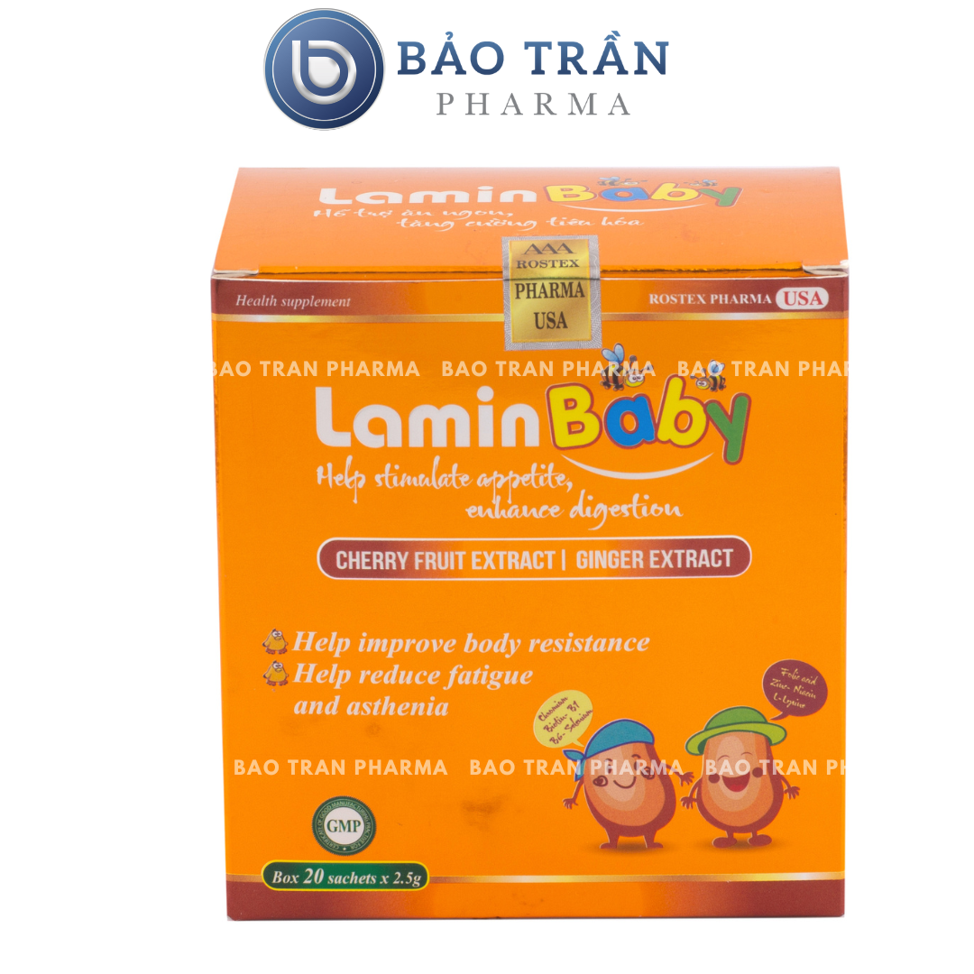 Cốm cho bé Lamin Baby hỗ trợ giúp bé ăn ngon, háp thu tốt, tăng cường sức đề kháng (Hộp 20 gói)