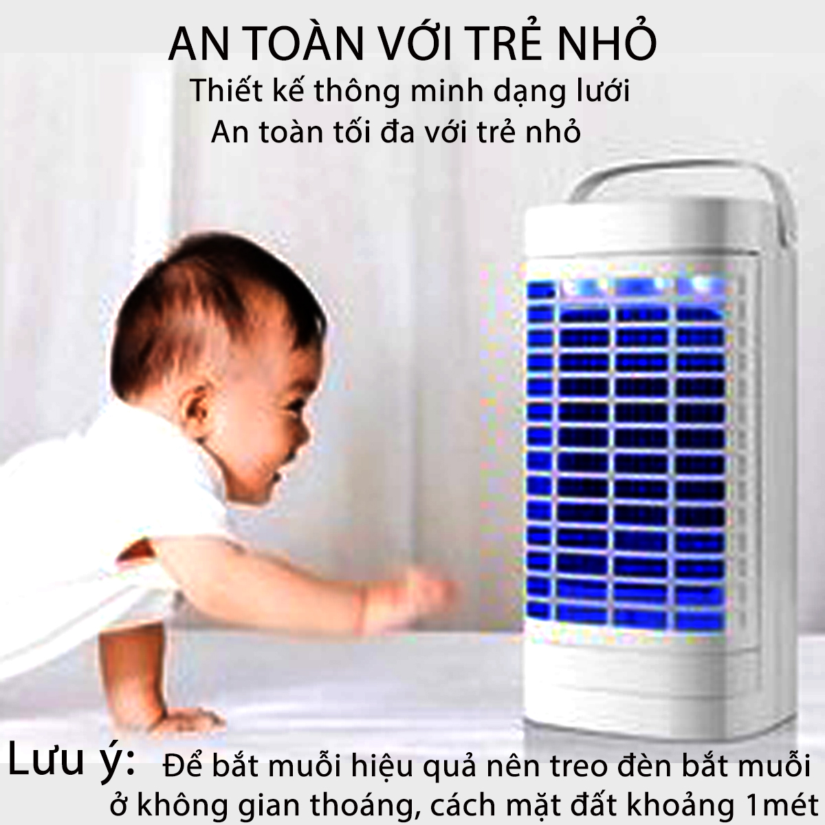 Đèn bắt muỗi, ruồi và các loại công trùng cao cấp 2022 SeaSy SS69 – Máy bắt muỗi kiêm đèn Led ngủ thông minh, chống lóa mắt, an toàn, dễ dàng sử dụng, thân thiện với môi trường - Hàng chính hãng