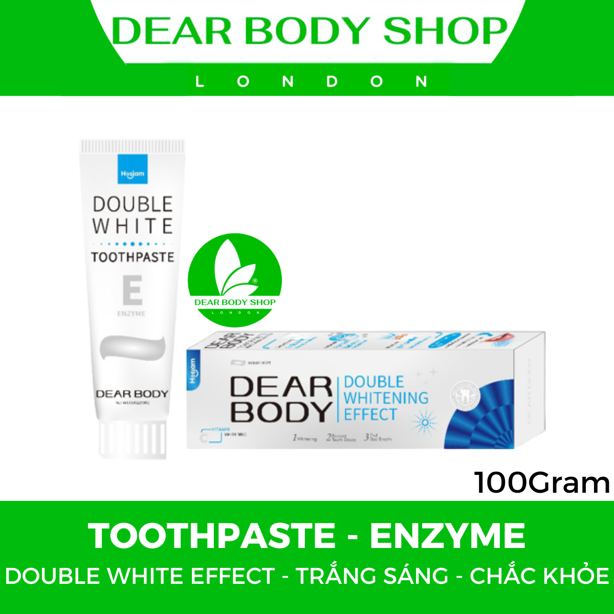 KEM ĐÁNH RĂNG DEAR BODY - TOOTHPASTE BAMBOO 100g - Giải Pháp Cho Hàm Răng Trắng Sáng - Tươi Mát - Hơi Thở Thơm Tho Suốt Ngày Dài