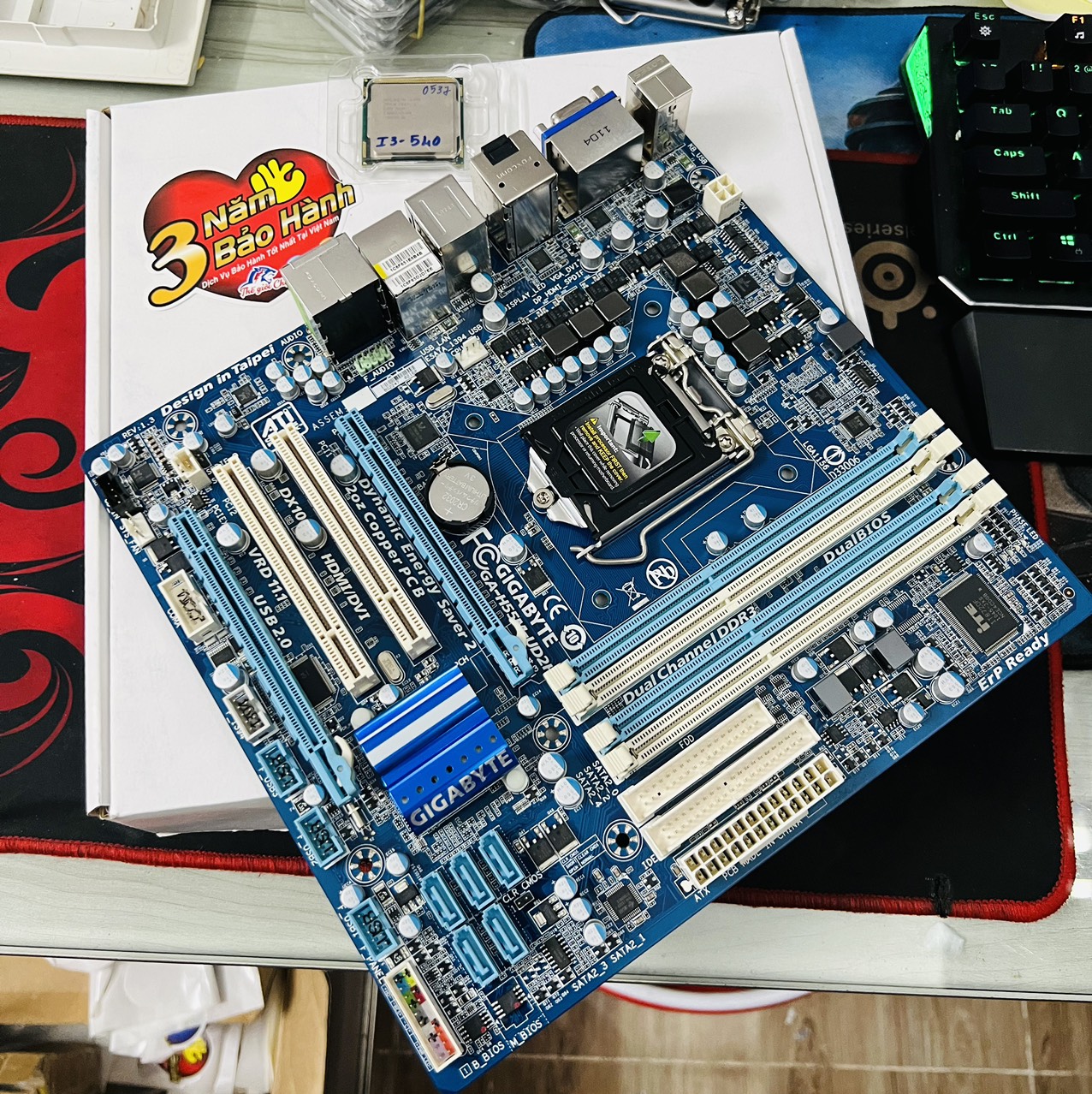 COMBO (Mainboard) GIGABYTE GA-H55M-UD2H + CPU Core i3-540 - HÀNG CHÍNH HÃNG