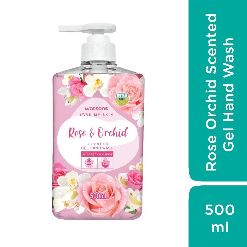 Gel Rửa Tay Watsons Love My Skin Rose Orchid Scented Gel Hand Wash 500ml