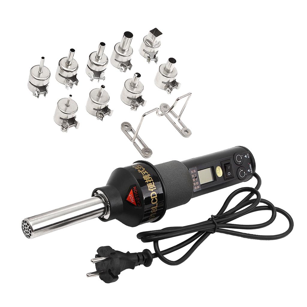 AC220V 450W Electronic Heat Hot Air Solder Gun Desoldering Station+ 9