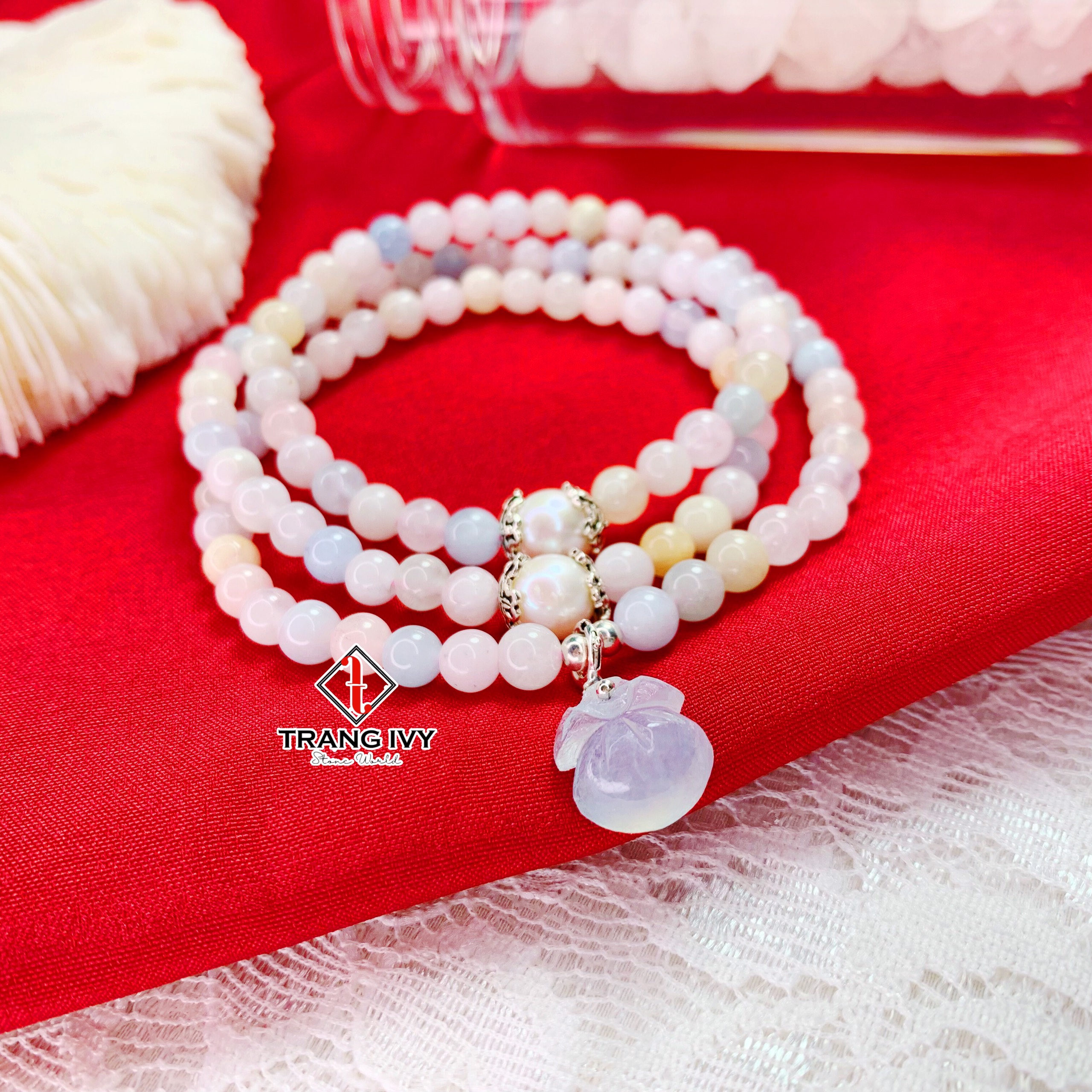 Vòng Đá Beryl Đa Sắc Mix Túi Tiền Aquamarine