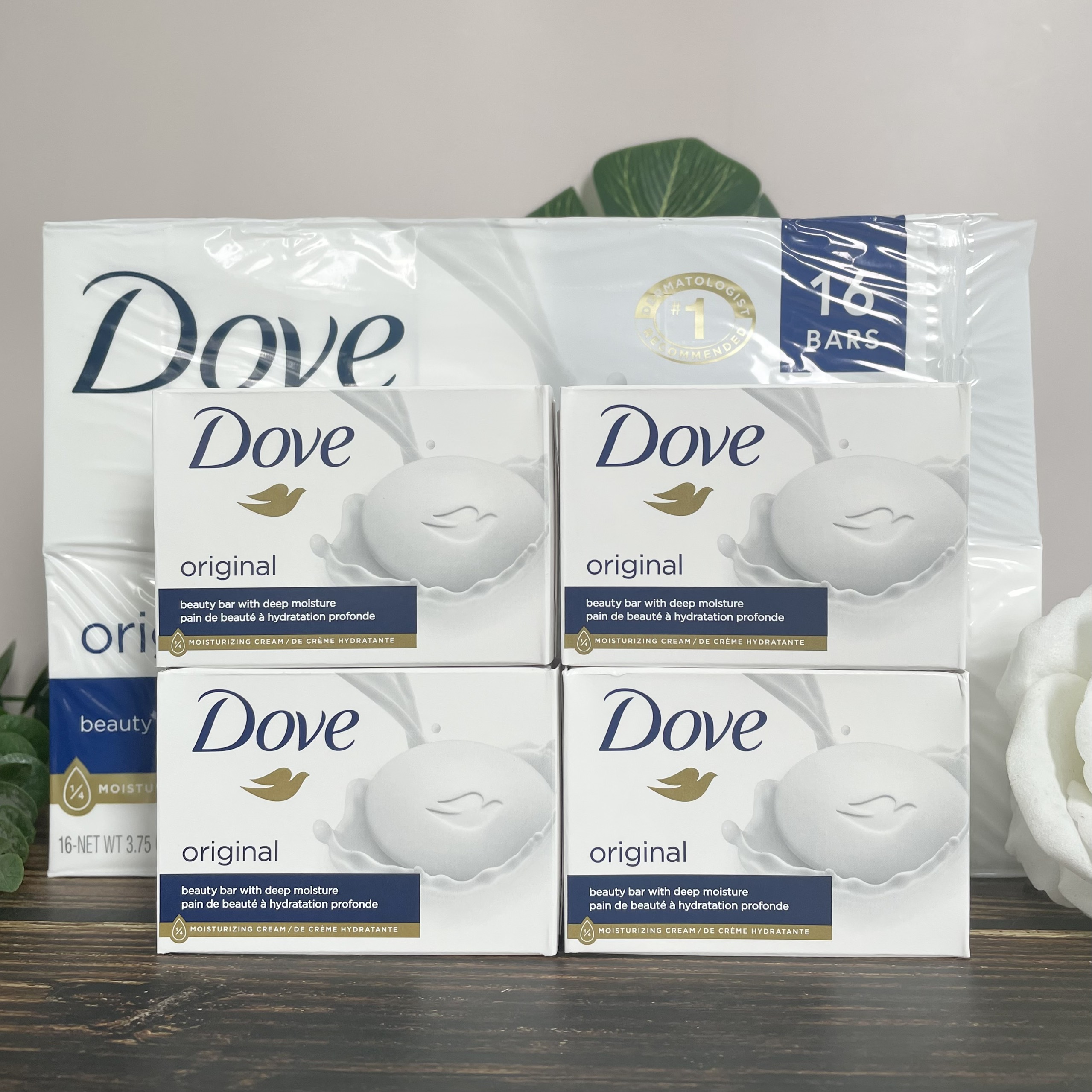 4 Bánh Xà phòng cục Dove Mỹ White Beauty 106g dưỡng trắng da