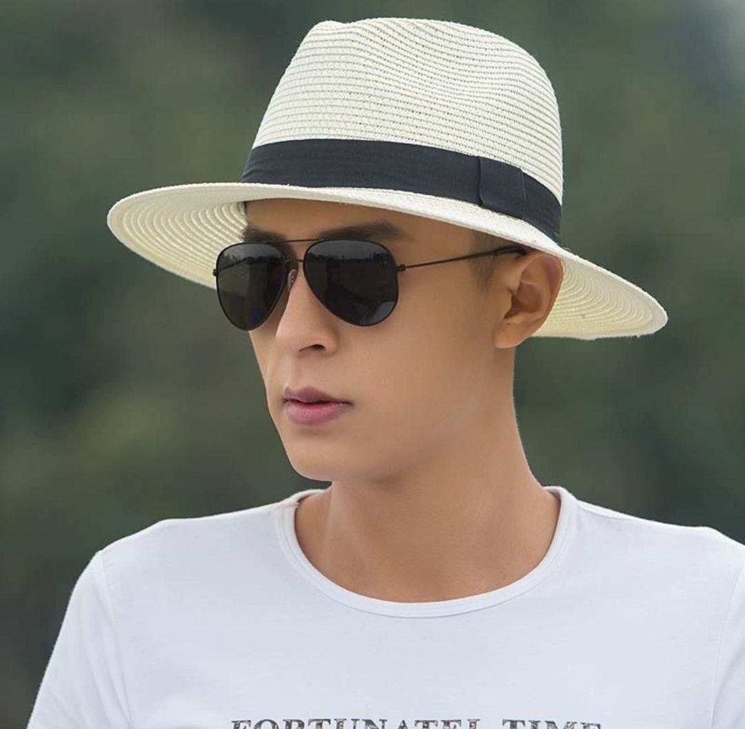 Nón cao bồi phớt mũ cao bồi nam nữ Fedora comboy chất liệu cói Hàng nhập dona24072901