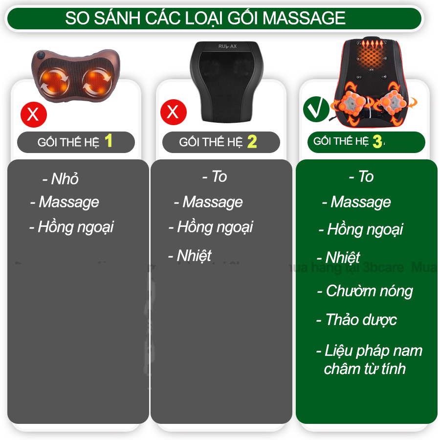 Gối massage máy mát xa cổ vai gáy đa năng cao cấp nâng cấp 20 đầu matsa lớn nhỏ kết hợp chườm nóng thảo dược có 7 nam châm từ tính giảm đau mỏi hiệu quả