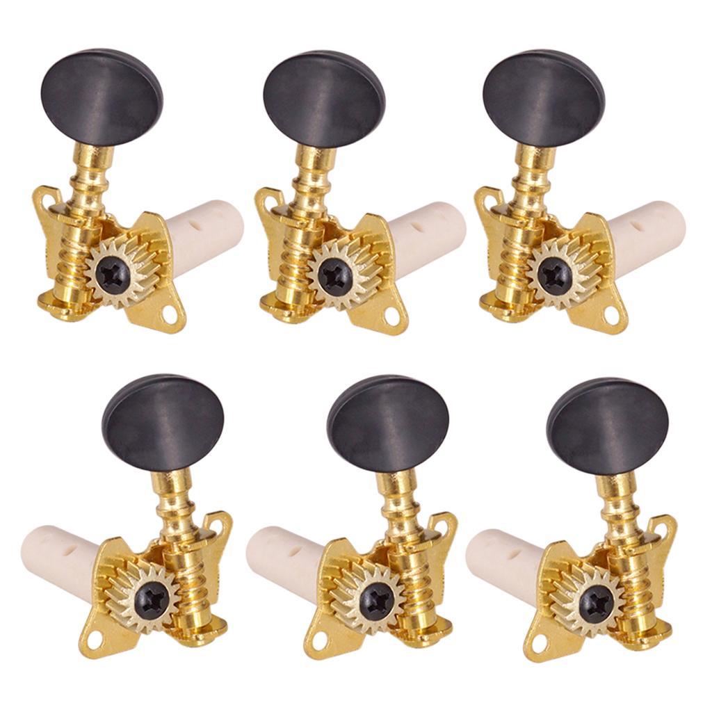 3R3L Machine Heads String Tuning Pegs Tuner Oval Button for Classical Guitar Parts