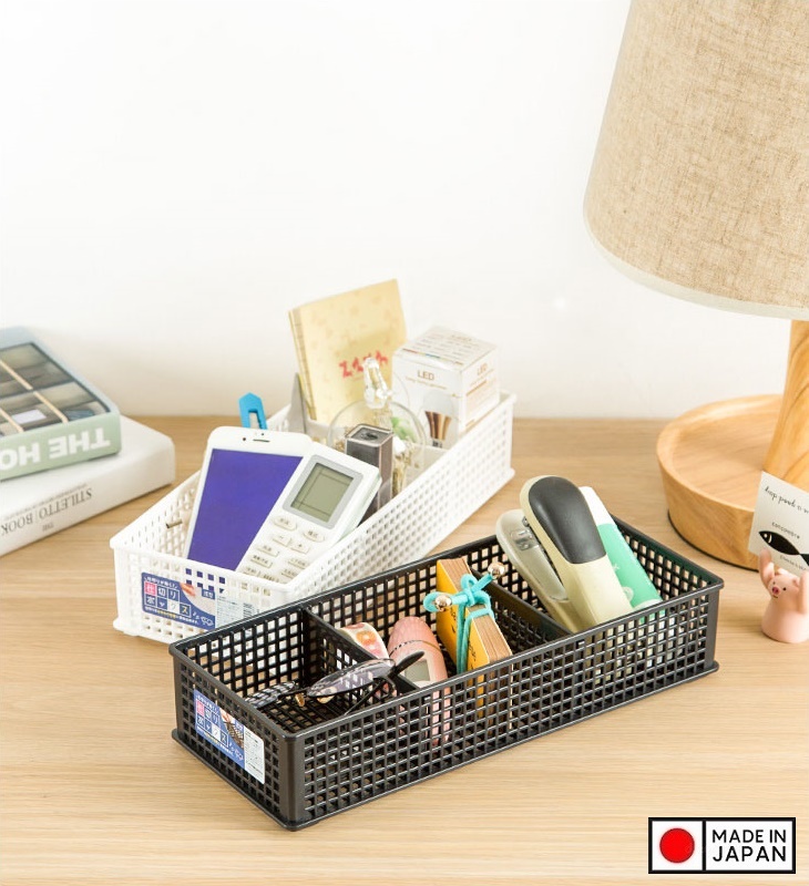 Rổ chữ nhật đựng đồ 03 ngăn, vách rời L - Hàng Nội Địa Nhật Bản nhập khẩu