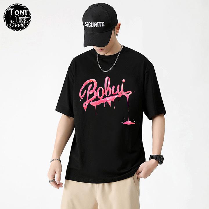Áo Thun Tay Lỡ Local Brand BOBUI Cotton 100 form rộng nam nữ Unisex