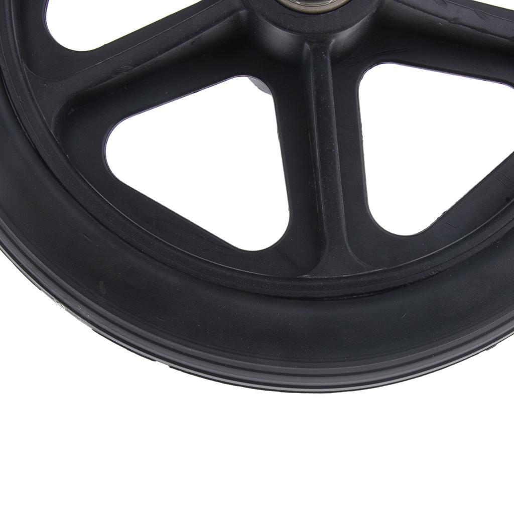 2pcs Wheelchair Front Castor Wheels Replacement Part Black 7 inch 5 Spoke