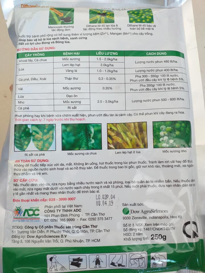 Dithane M-45 Bảo vệ Đòng và đẹp bông cho cây trồng-250g
