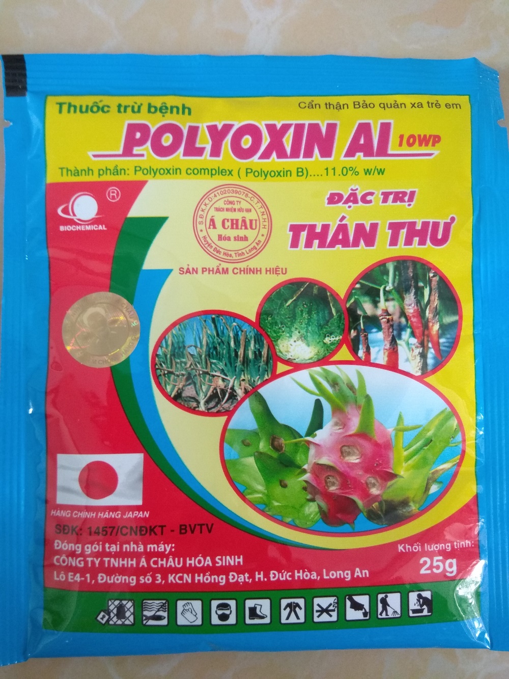Sản phẩm trừ thán thư POLYOXIN AL 10WP - gói 25 gram