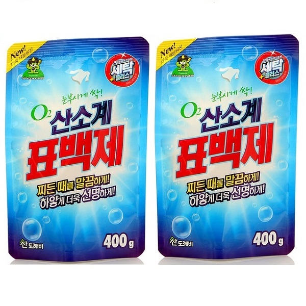 Bộ 2 Gói bột giặt phụ trợ tẩy vết bẩn khử khuẩn quần áo Hàn Quốc 400g