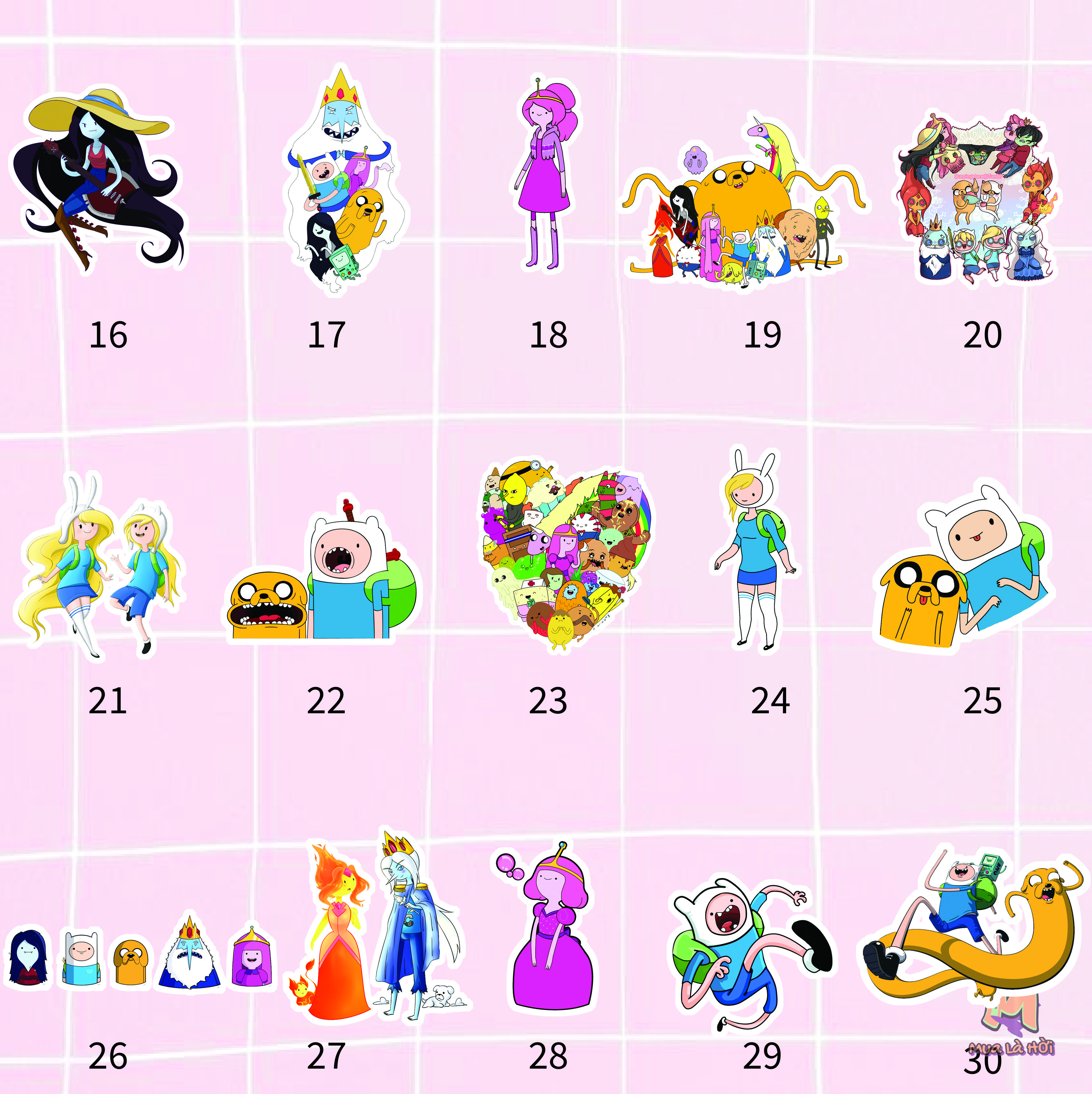 Miếng dán Stickers chủ đề Giờ phiêu lưu