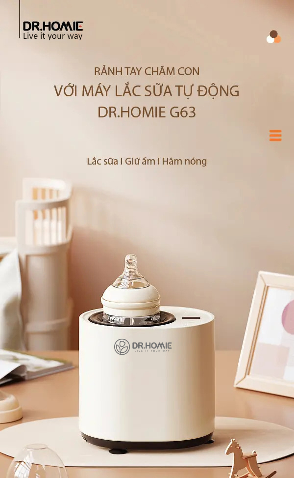 [CHÍNH HÃNG] Máy lắc sữa giữ ấm hâm sữa đa năng DrHomie G63