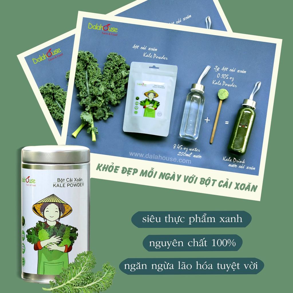 Bột cải xoăn kale sấy lạnh nguyên chất Dalahouse 60gr đạt tiêu chuẩn Châu Âu