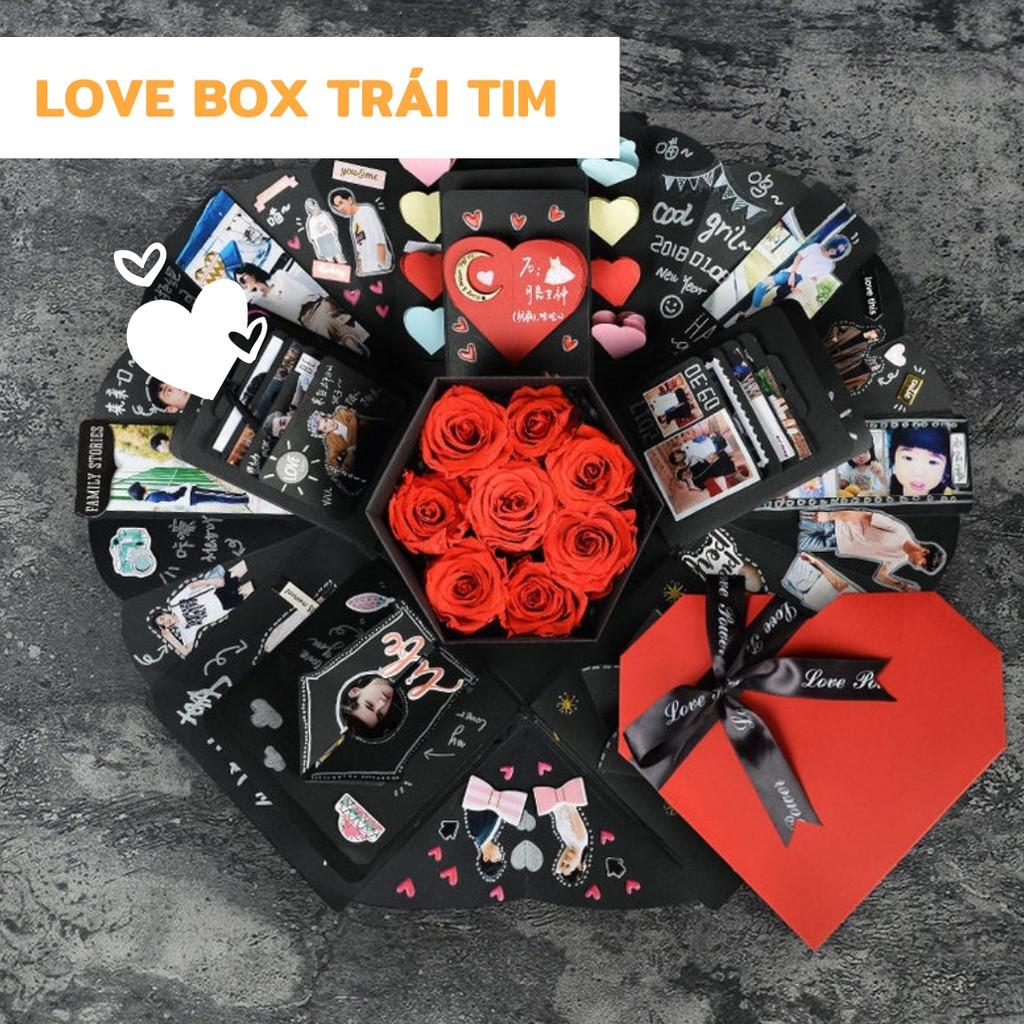 Hộp Quà Trái Tim - LOVE BOX HEART (19.5x19.5x13cm) 100% Handmade