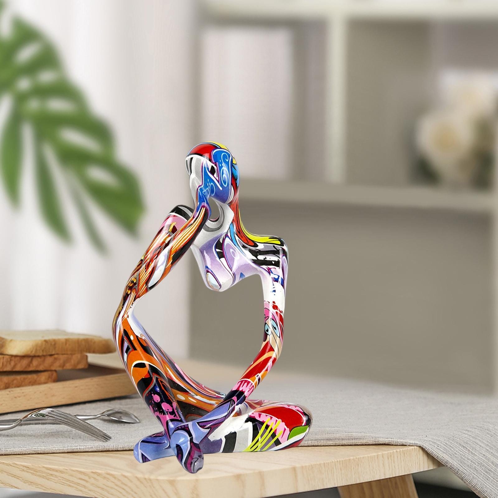 Abstract Thinker Statue Ornament Art Decorative Craft for Table Party