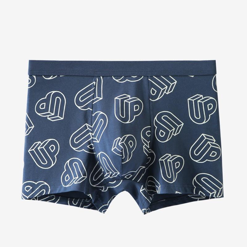 Sịp Đùi- Quần Lót Nam Boxer Cotton Siêu Mềm Form To Thoáng Khí Họa Tiết Chữ 3D K459