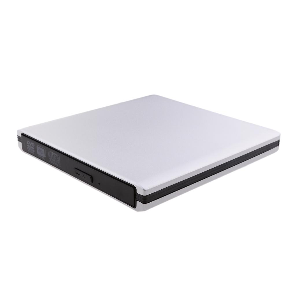 External CD Drive Burner CD Player CD ROM DVD-RW Rewriter with Aluminum Housing USB 3.0 SATA Optical Drive for Mac Air Pro Windows 10 / Win7 / Win 8 Desktop Laptop