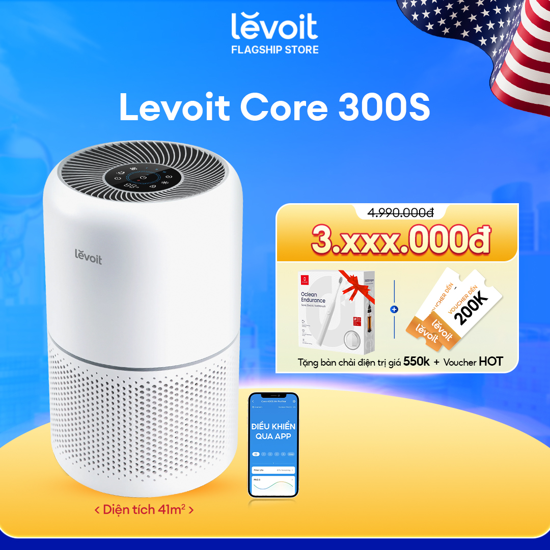 Máy lọc không khí Levoit Core 300s | Công nghệ Air Turbo | Hàng Chính Hãng
