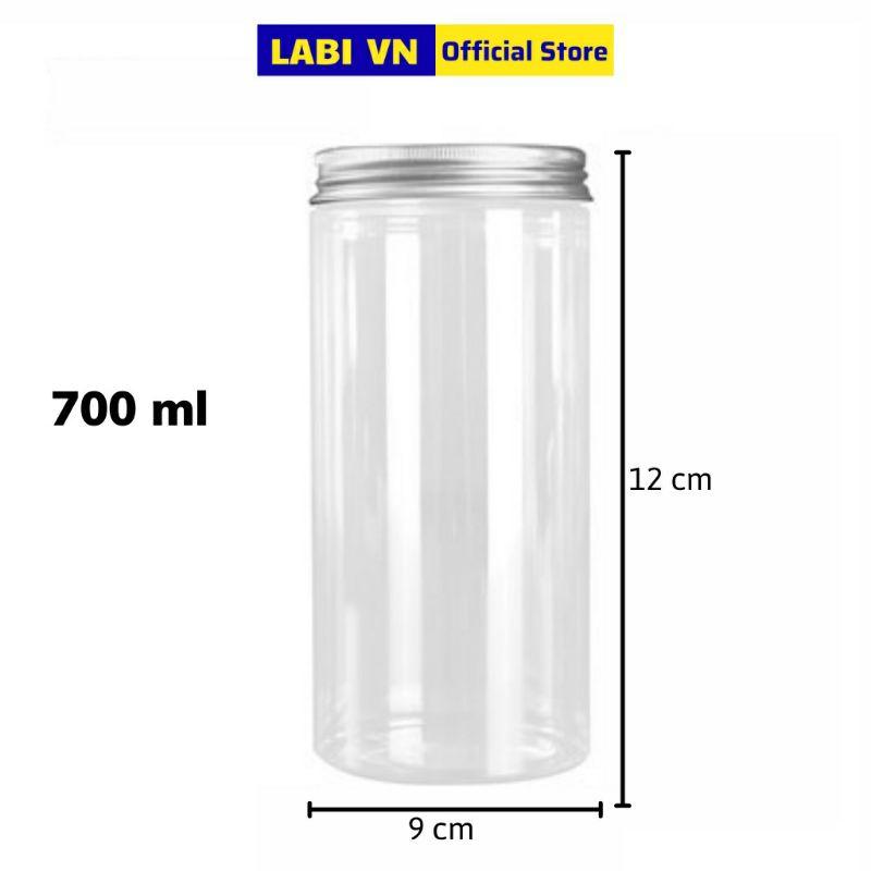 Lọ nhựa giả thủy tinh nắp thiếc xoáy com bo 3 lọ 500ml/700ml/1000ml/1200ml/1500ml
