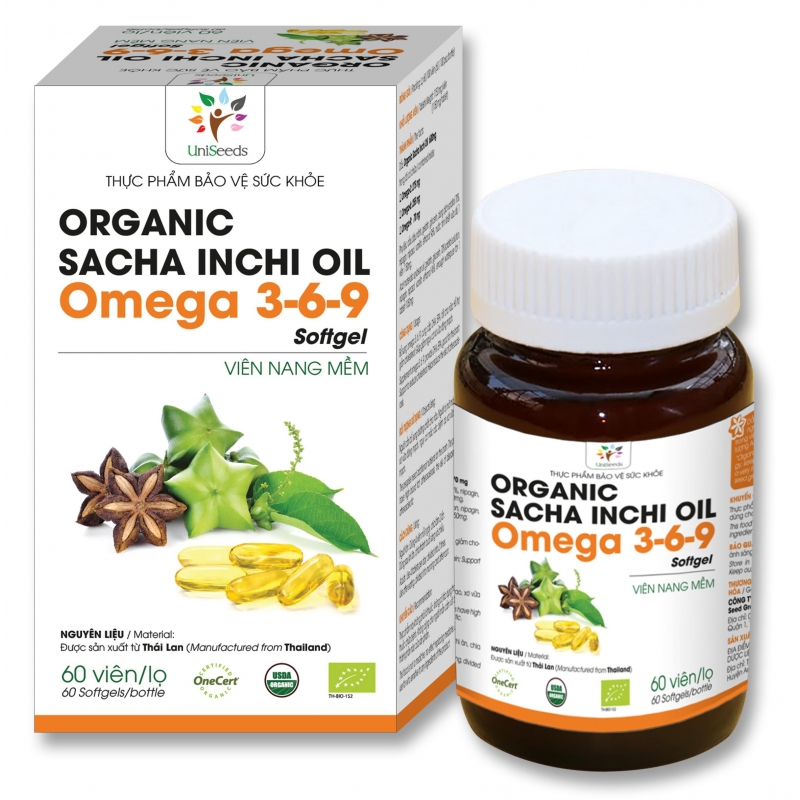 Viên nang mềm Organic Sacha Inchi Omega 3,6,9 Softgel ( dạng hũ )