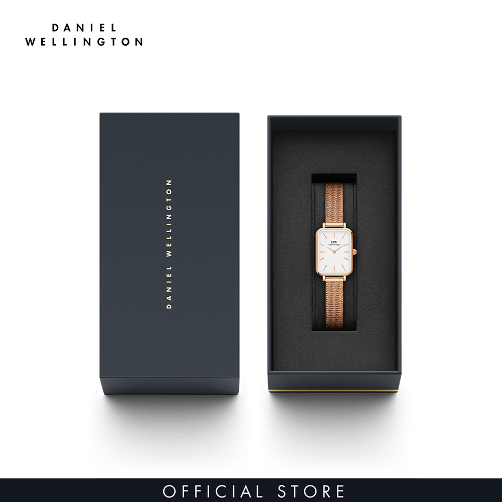 Đồng hồ Nữ Daniel Wellington dây lưới - Quadro Pressed Melrose 20x26mm DW00100431