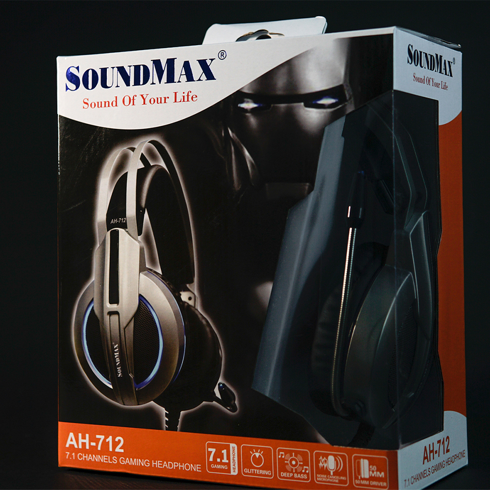 Tai Nghe Chơi Game Âm thanh Vòm 7.1 Có Đèn LED RGB SoundMax AH712 | Tai Nghe Chụp Tai Có Micro Tích Hợp SoundMax AH-712 | Gaming Headset - Hàng Chính Hãng